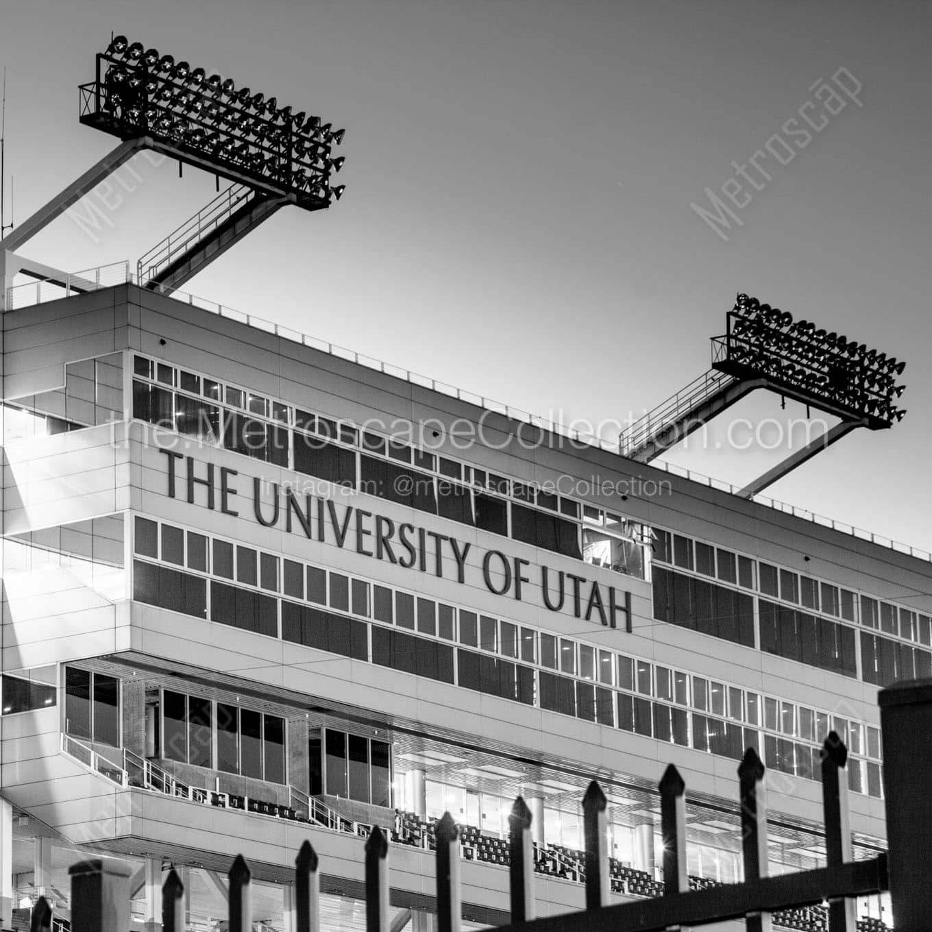 rice eccles stadium Black & White Wall Art