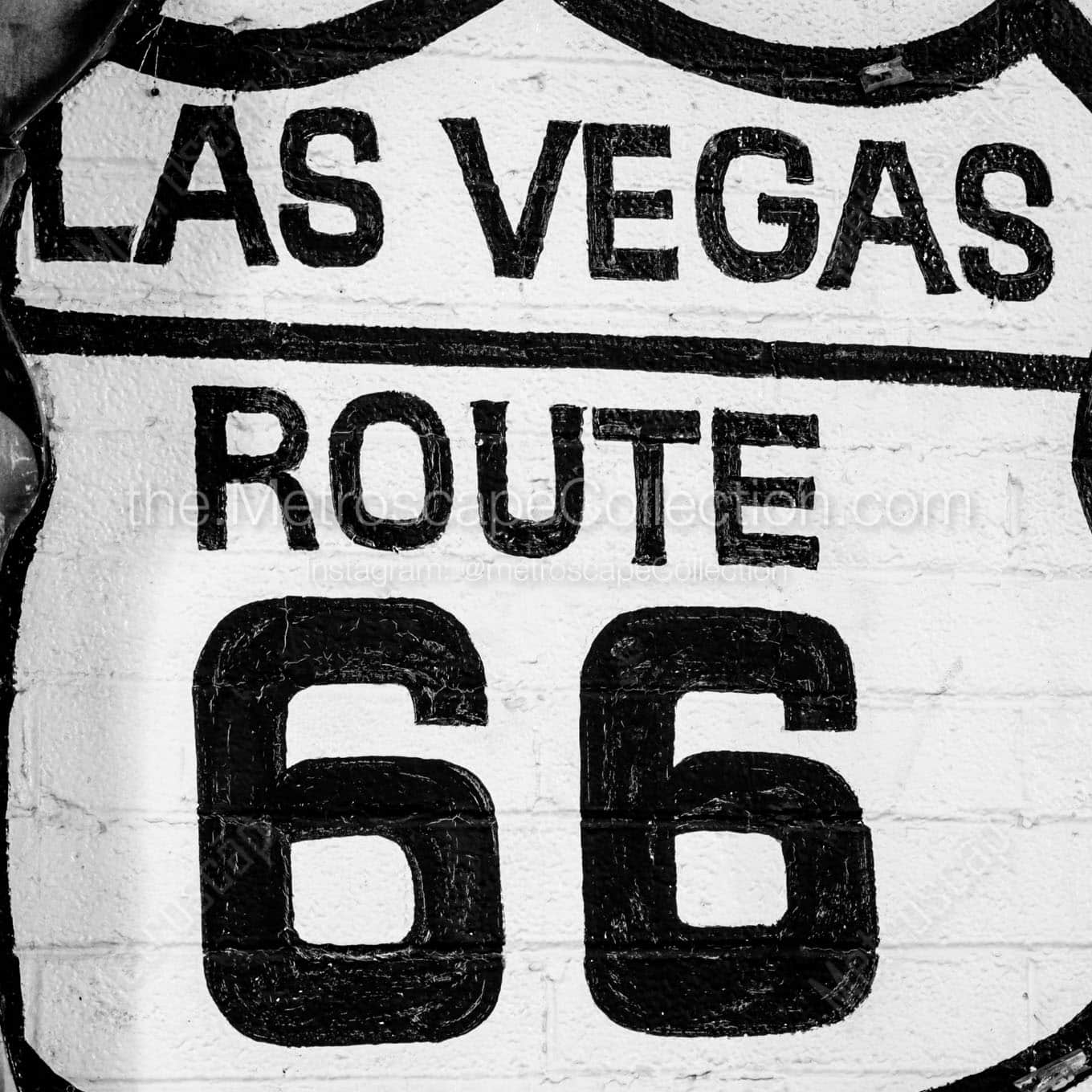 route 66 mural Black & White Wall Art