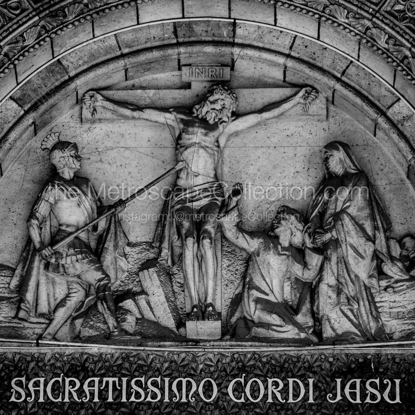 sacratissimo cordi jesu Black & White Wall Art