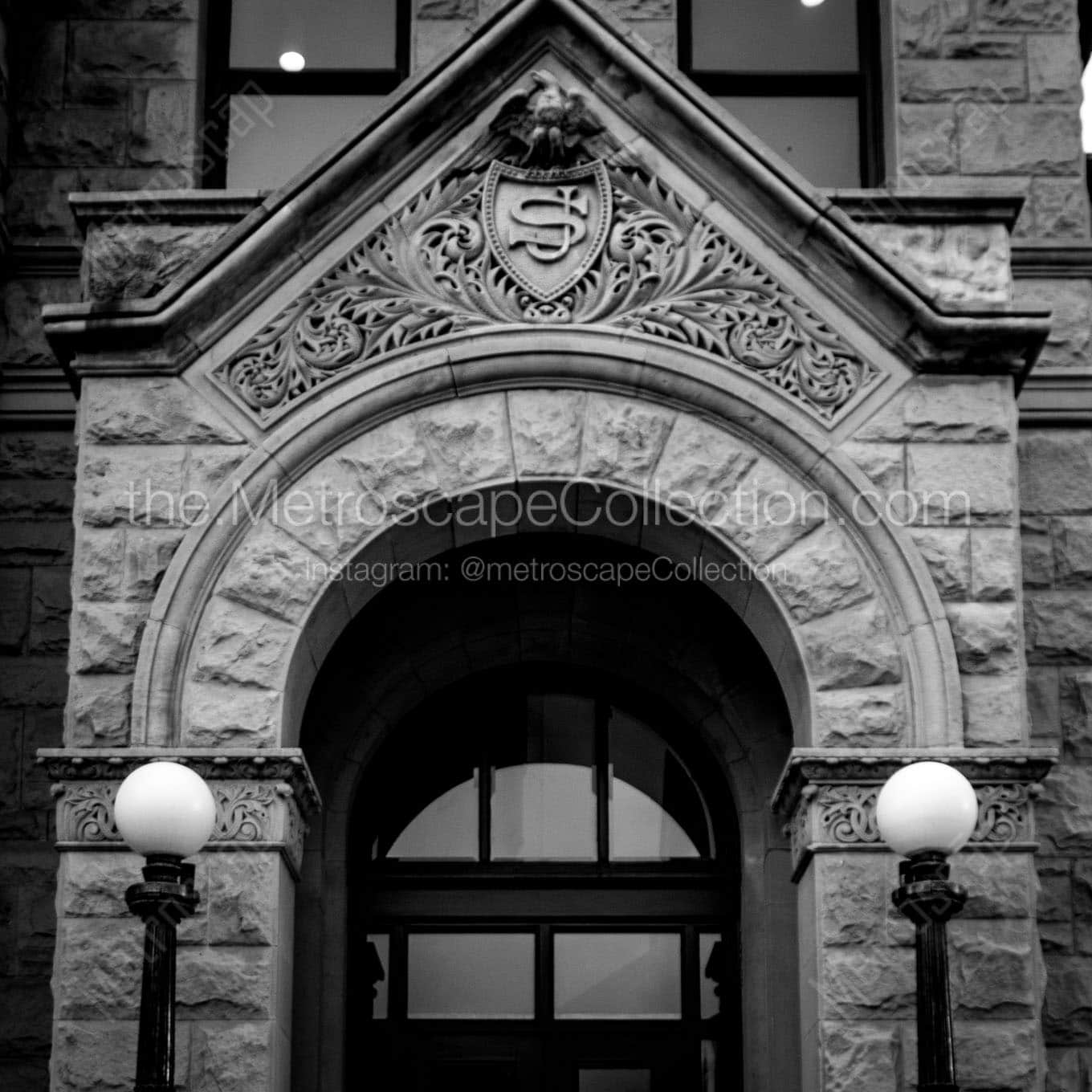 san jose museum of art office entrance Black & White Wall Art