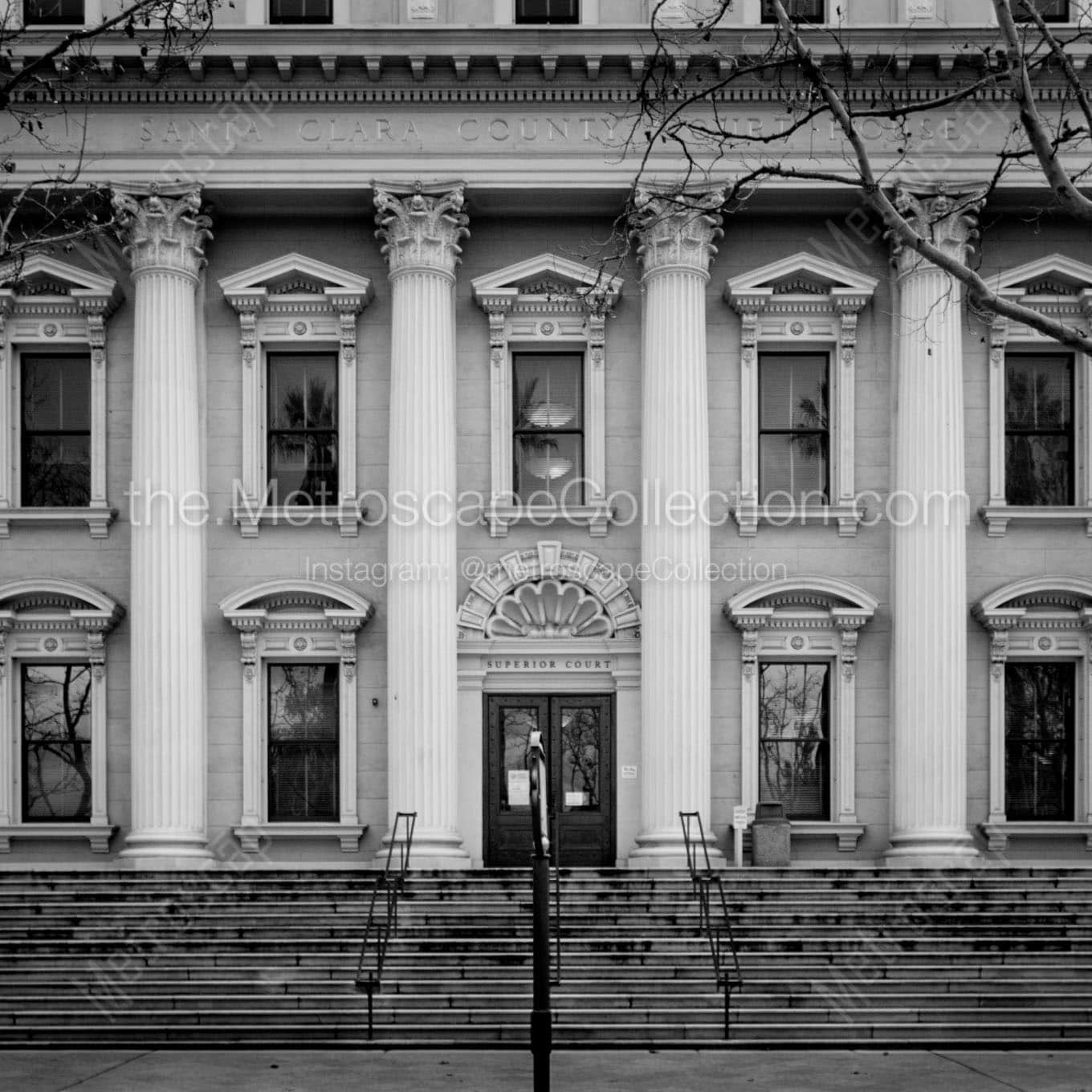 santa clara county courthouse Black & White Wall Art