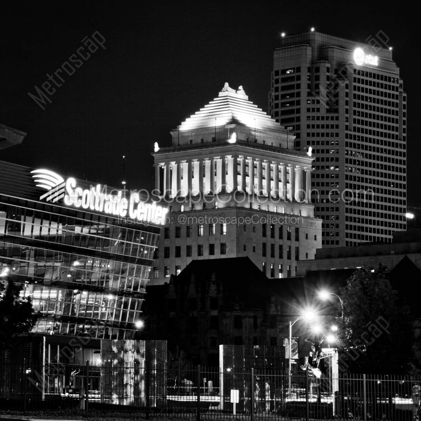 scottrade center downtown st louis Black & White Wall Art