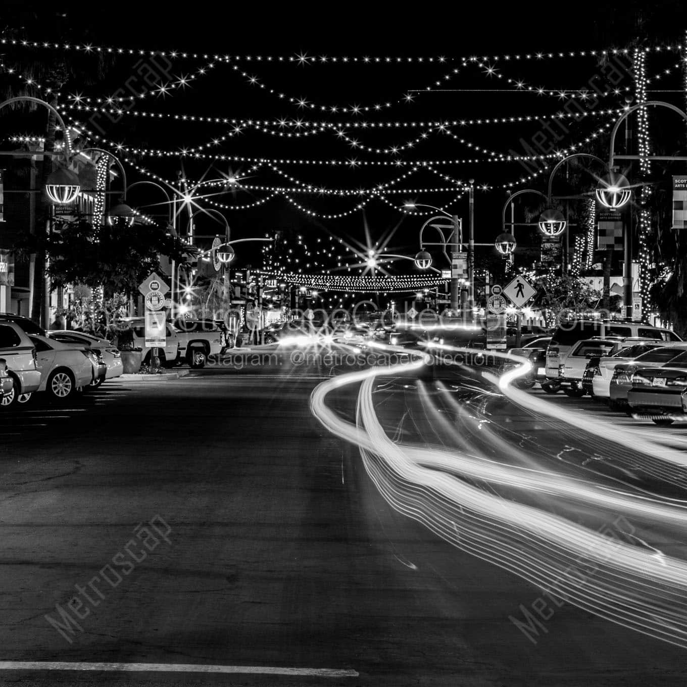 scottsdale art walk main street Black & White Wall Art