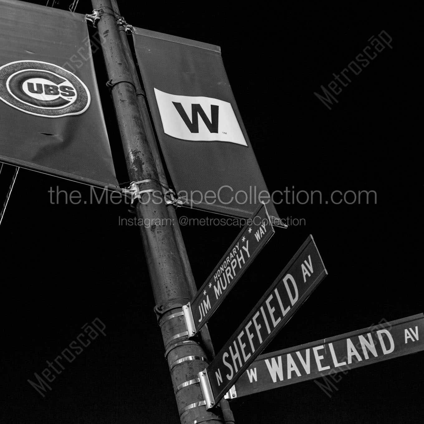 sheffield and waveland street signs Black & White Wall Art
