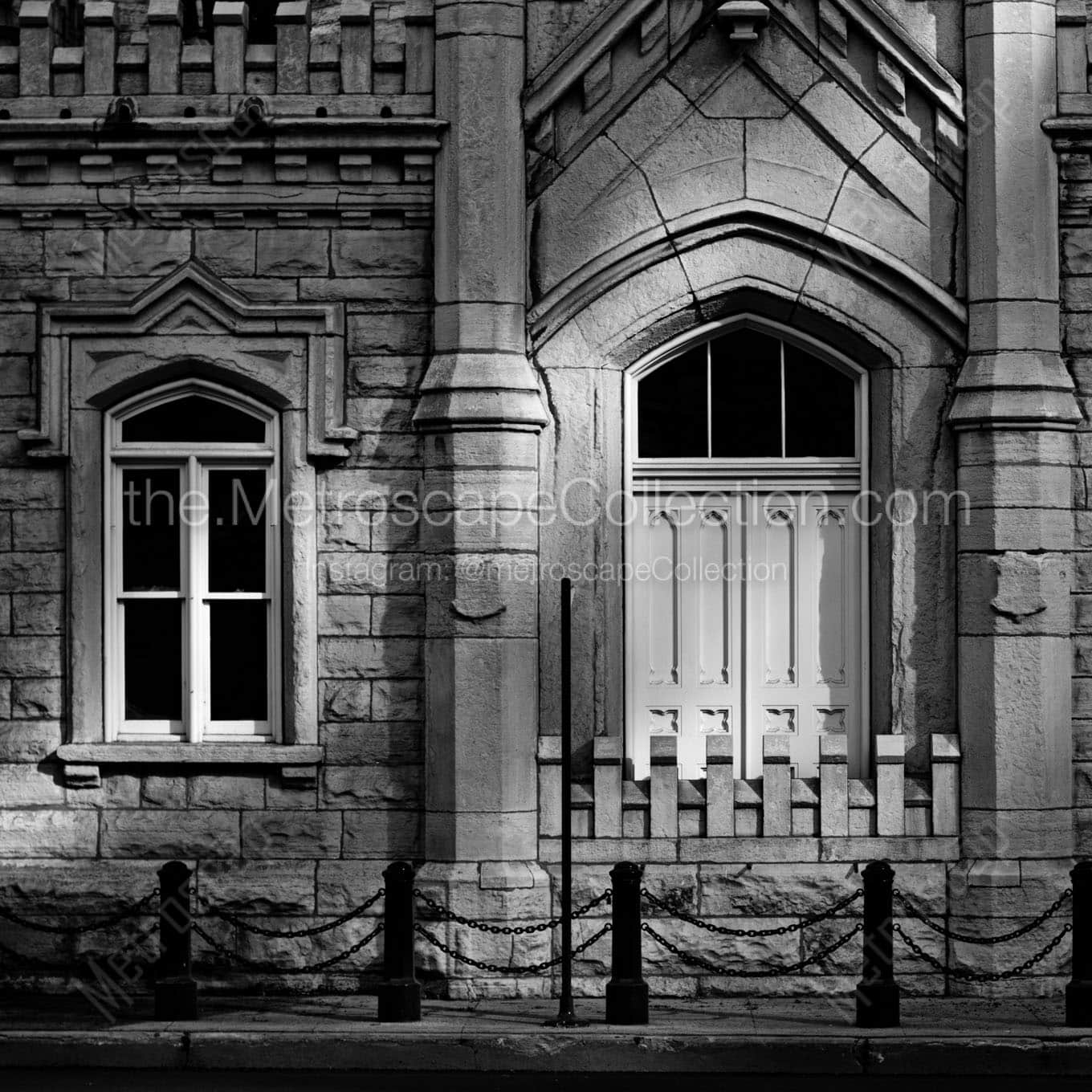 side door of old chicago water tower Black & White Wall Art