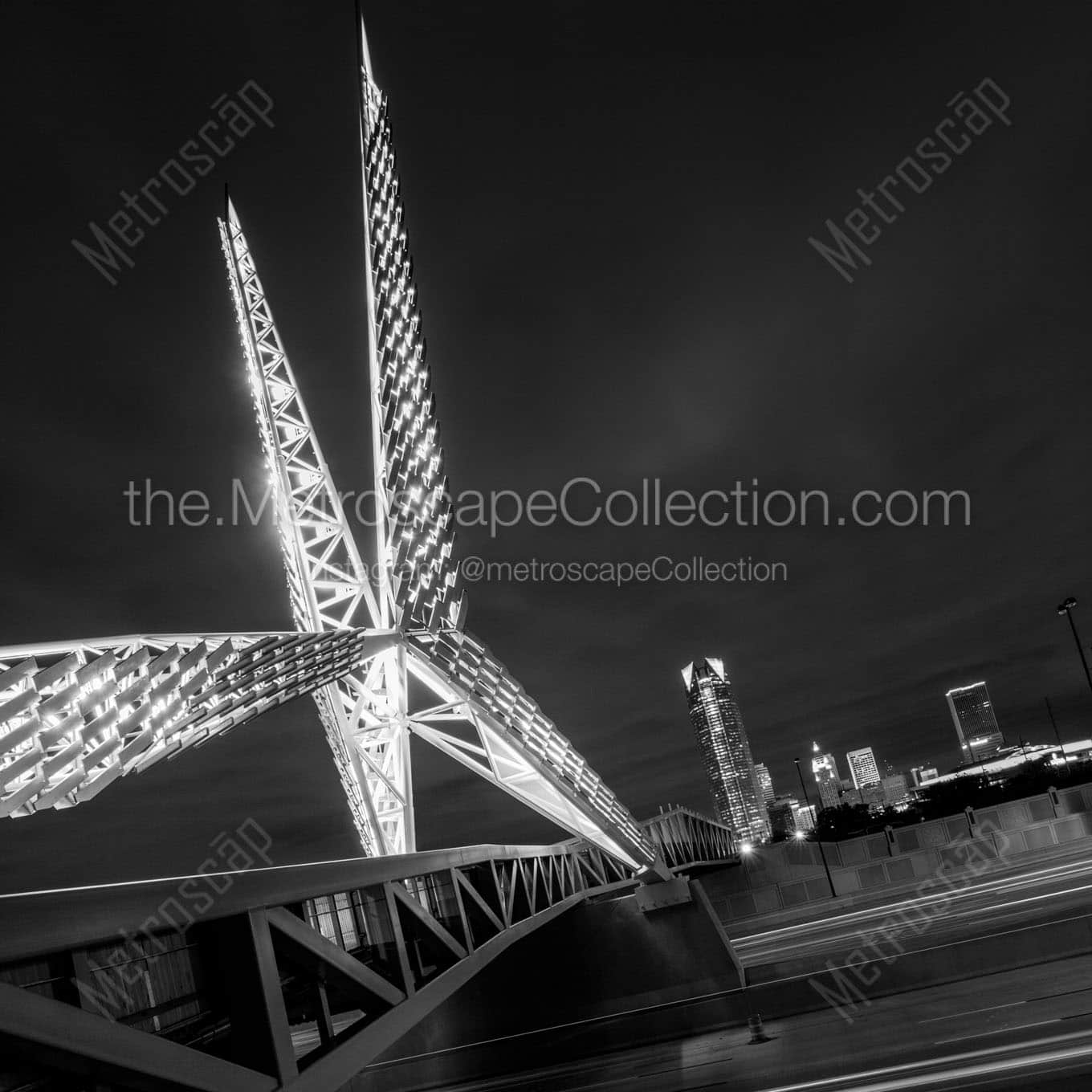 skydance bridge over i40 Black & White Wall Art