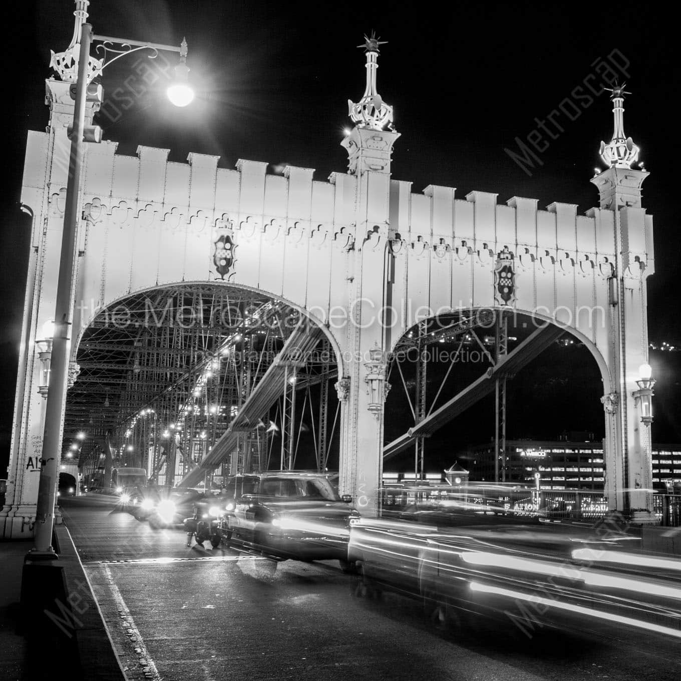 smithfield bridge at night Black & White Wall Art