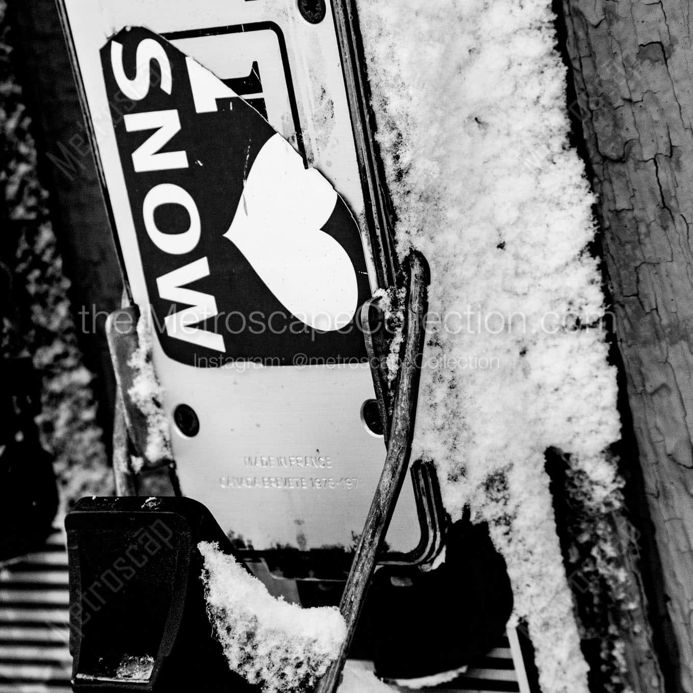snow skis Black & White Wall Art