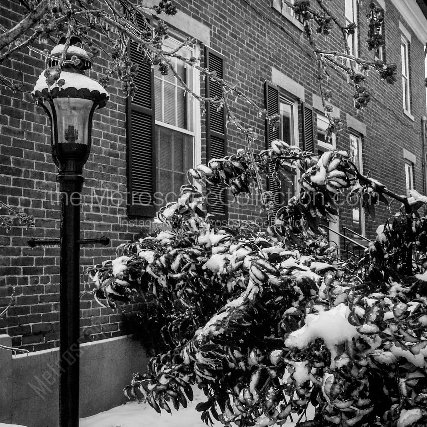 snowy german village home Black & White Wall Art