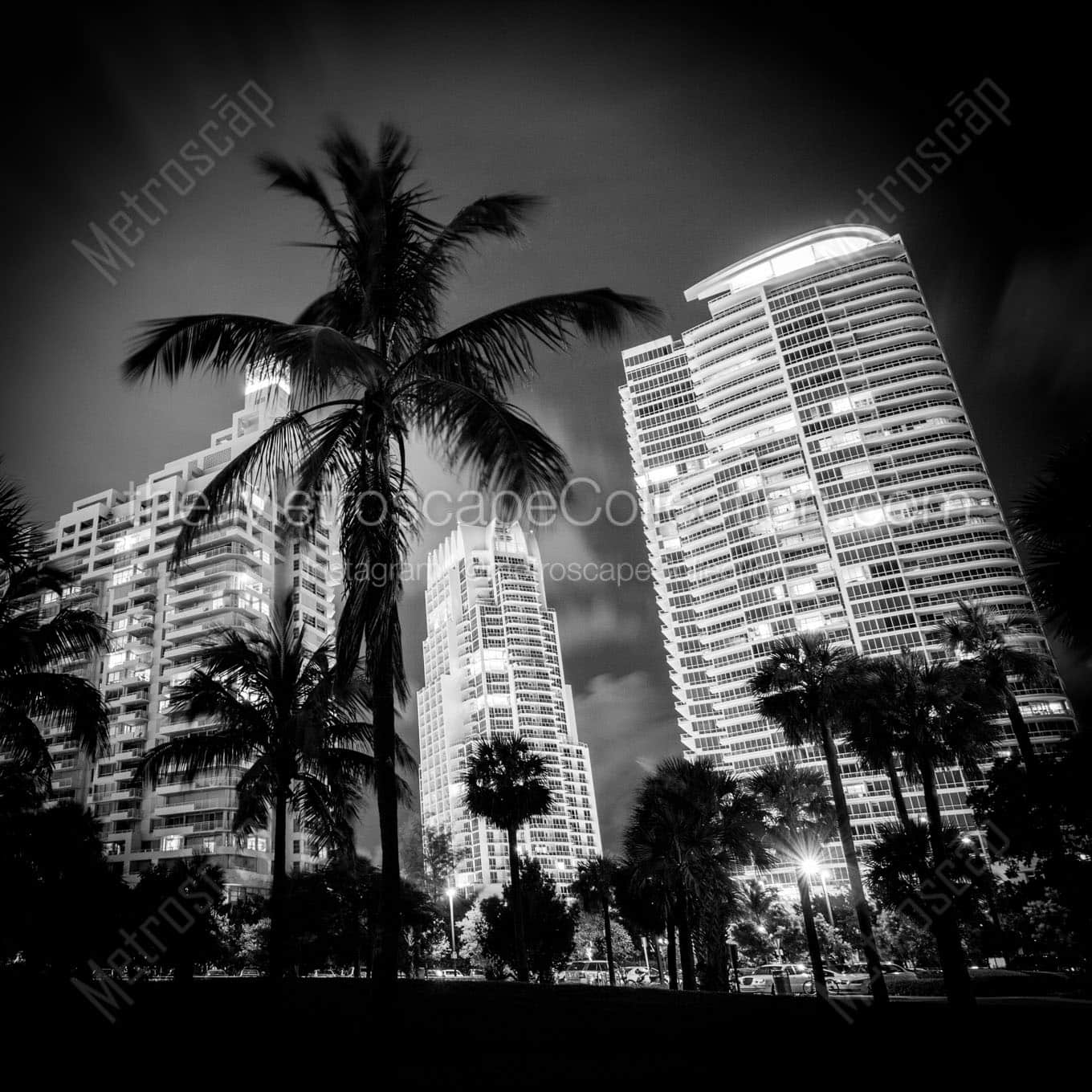 south pointe south beach condos Black & White Wall Art