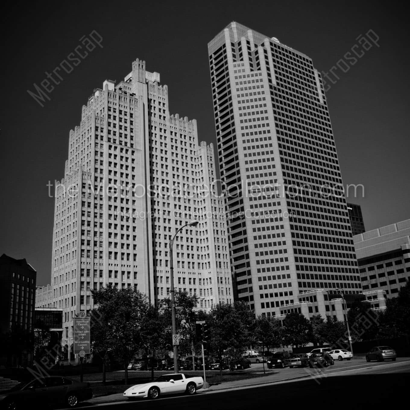 southwestern bell hq building Black & White Wall Art