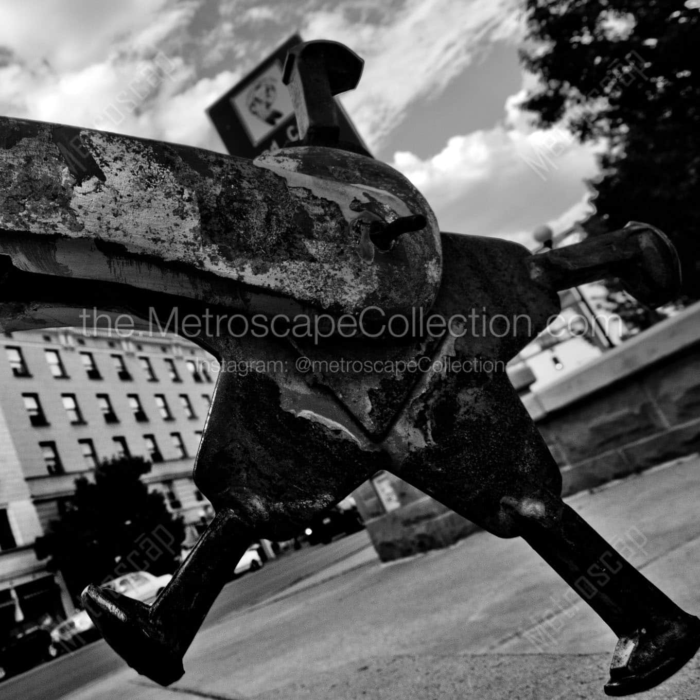 spur of giant cowboy boot Black & White Wall Art