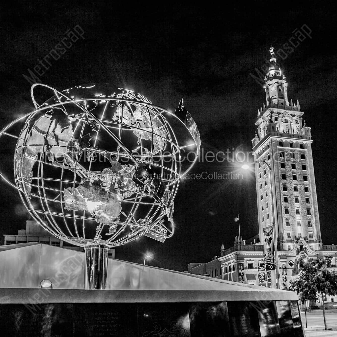 stainless steel globe freedom tower Black & White Wall Art