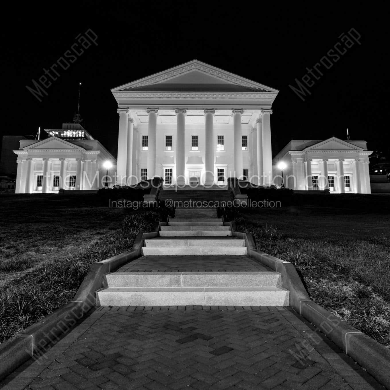 stairway to virginia statehouse Black & White Wall Art