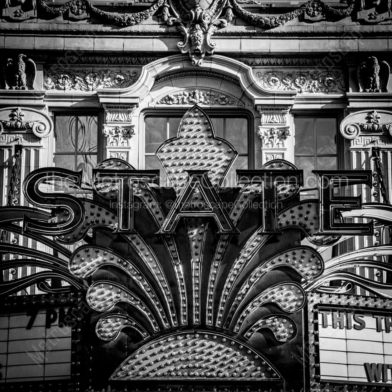 state theater Black & White Wall Art