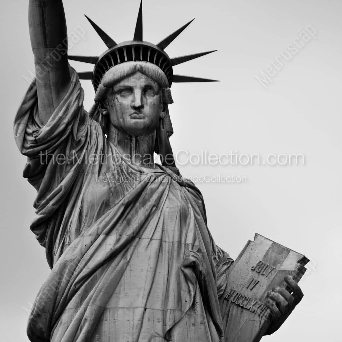 statue of liberty Black & White Wall Art