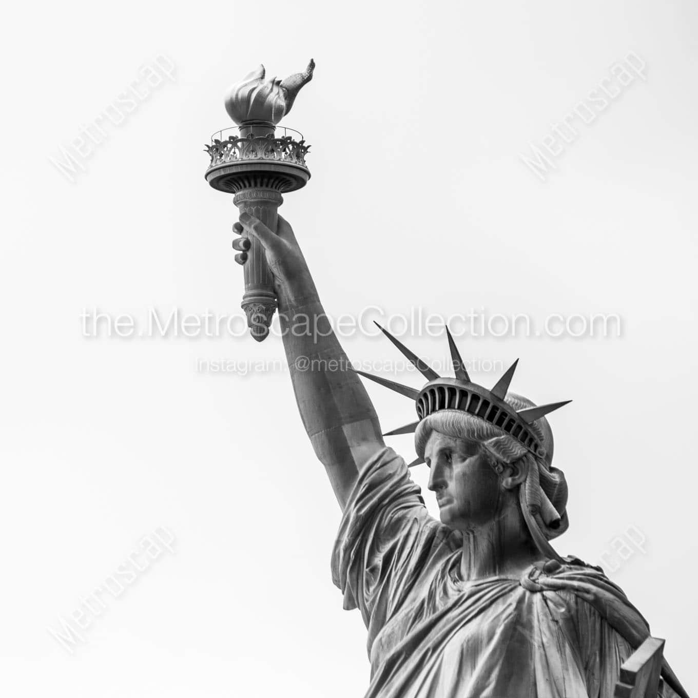 statue of liberty torch of liberty Black & White Wall Art