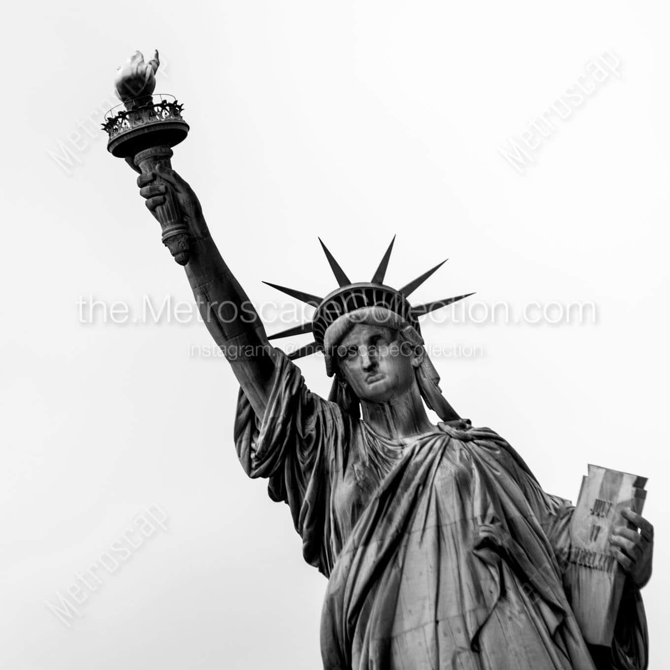 statue of liberty with torch Black & White Wall Art