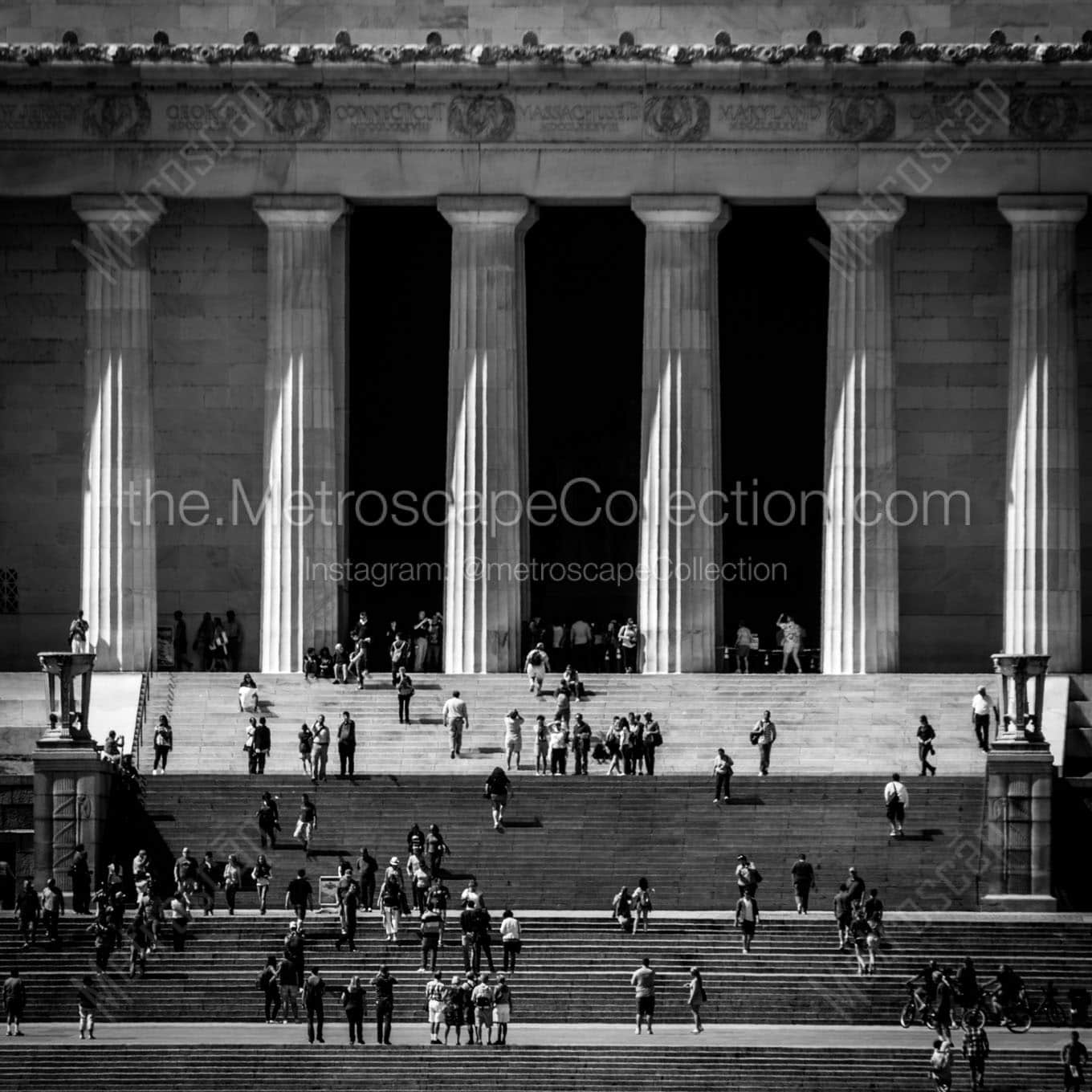 steps of the lincoln memorial Black & White Wall Art