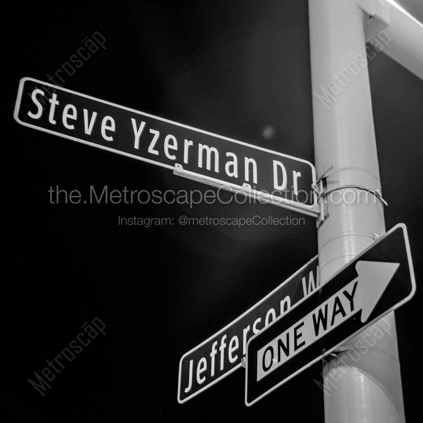 steve yzerman drive Black & White Wall Art