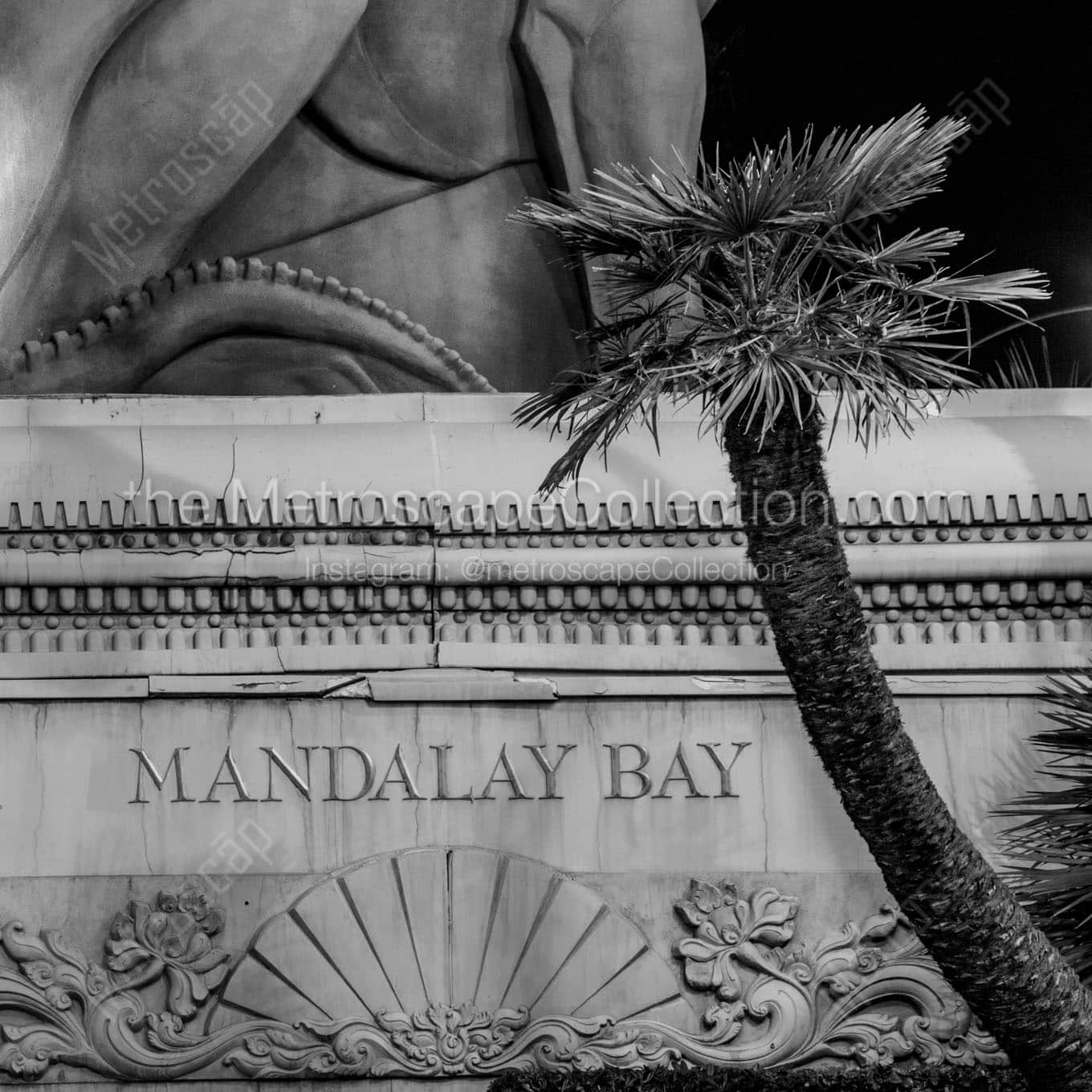 stone mandalay bay sign Black & White Wall Art