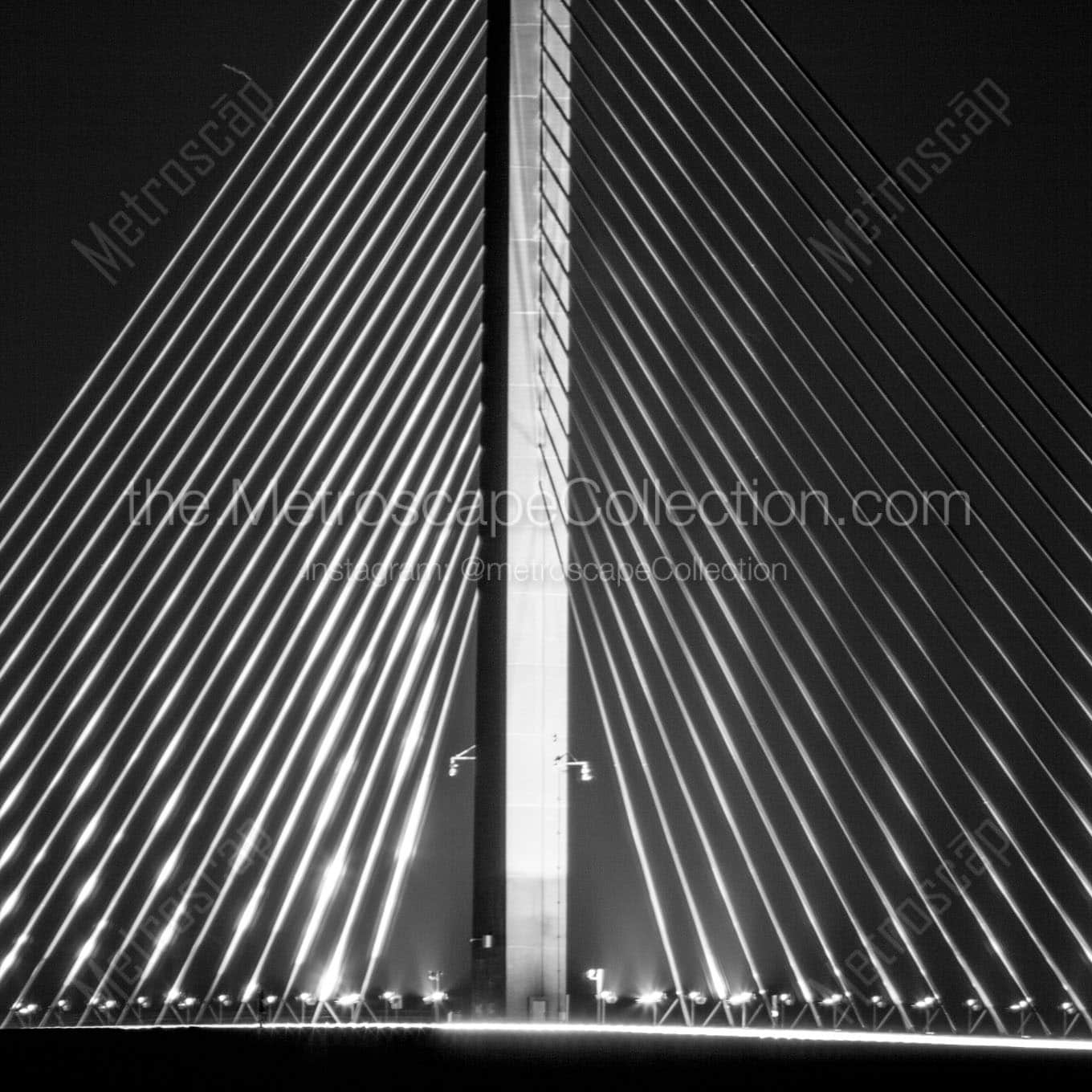 support cables sunshine skyway bridge Black & White Wall Art