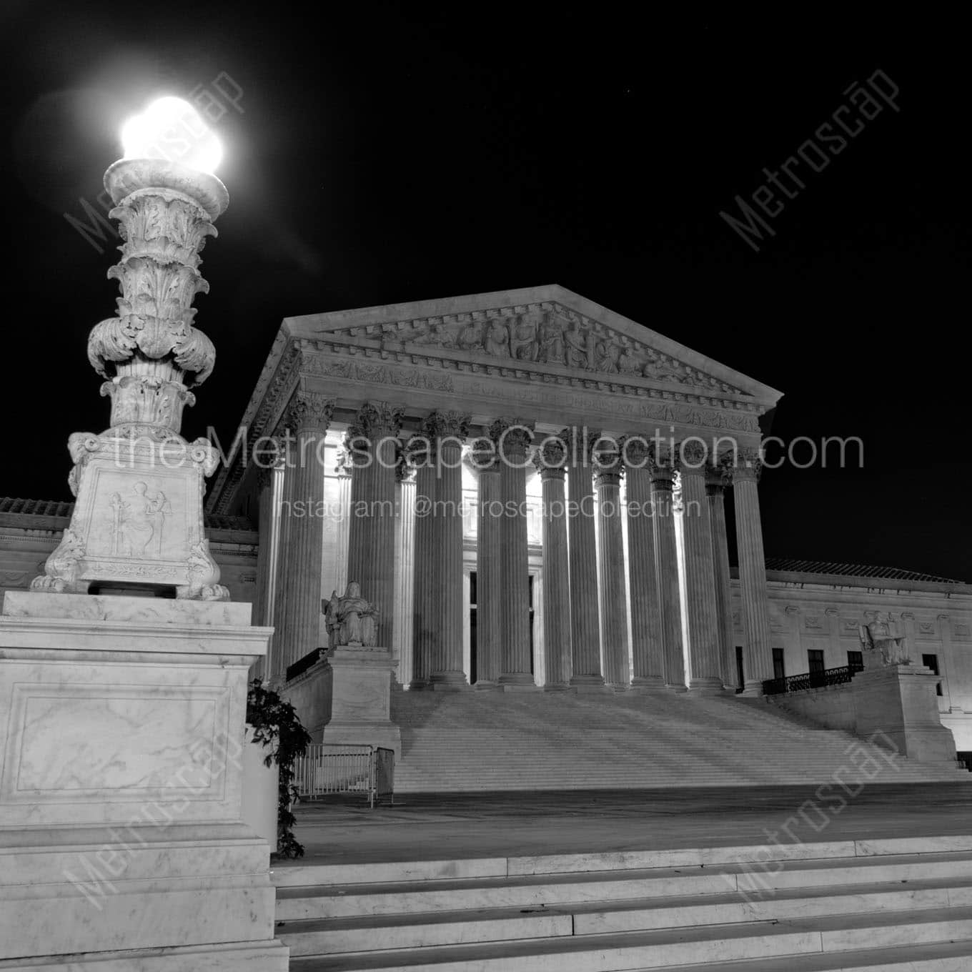 supreme court at night Black & White Wall Art