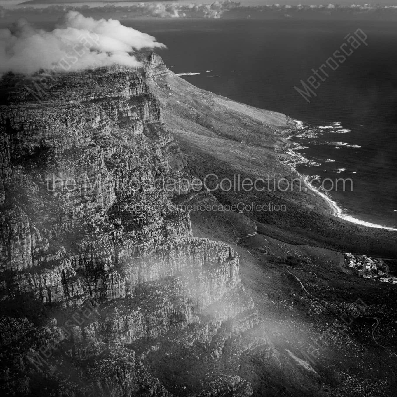 table cloth clouds atop twelve apostles Black & White Wall Art