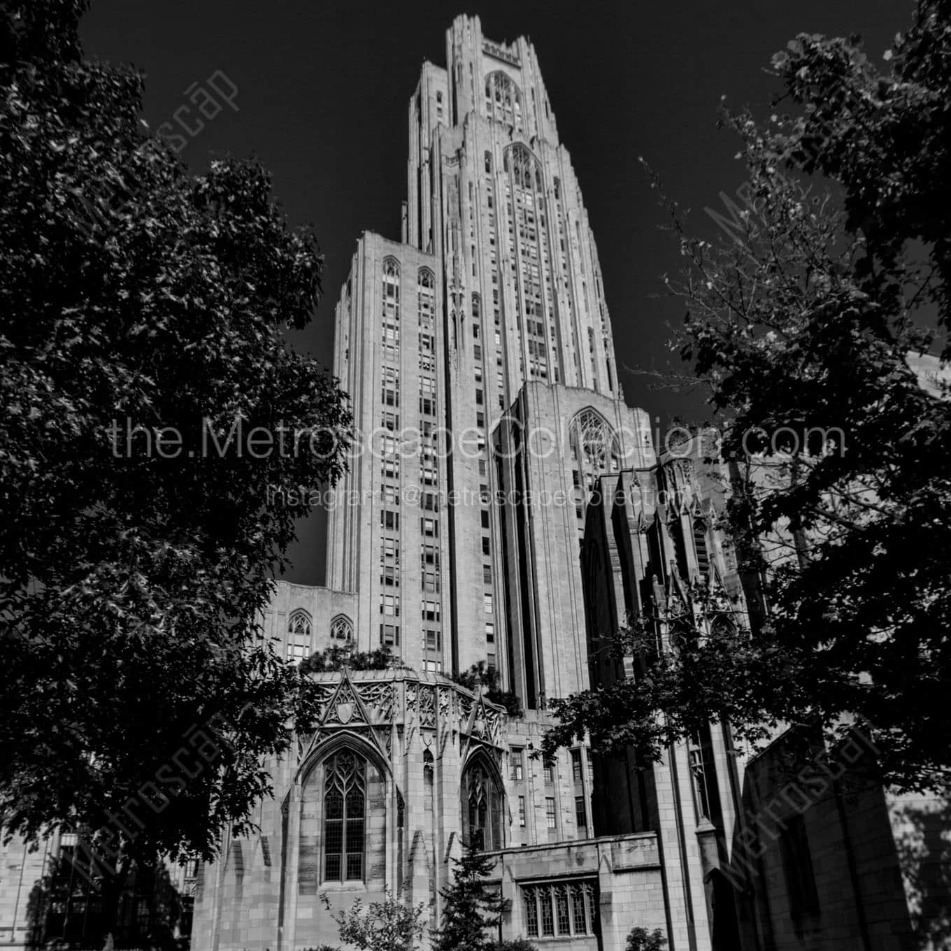 the cathedral of learning Black & White Wall Art