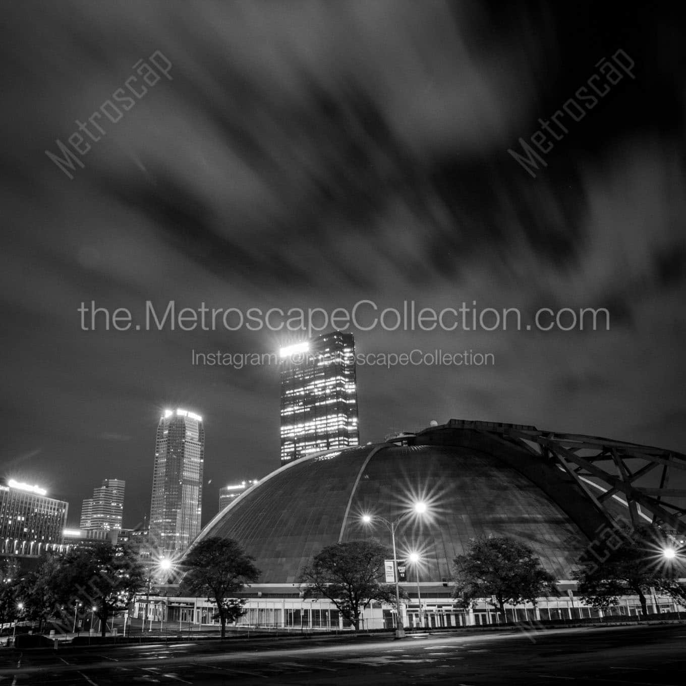 the igloo at night Black & White Wall Art