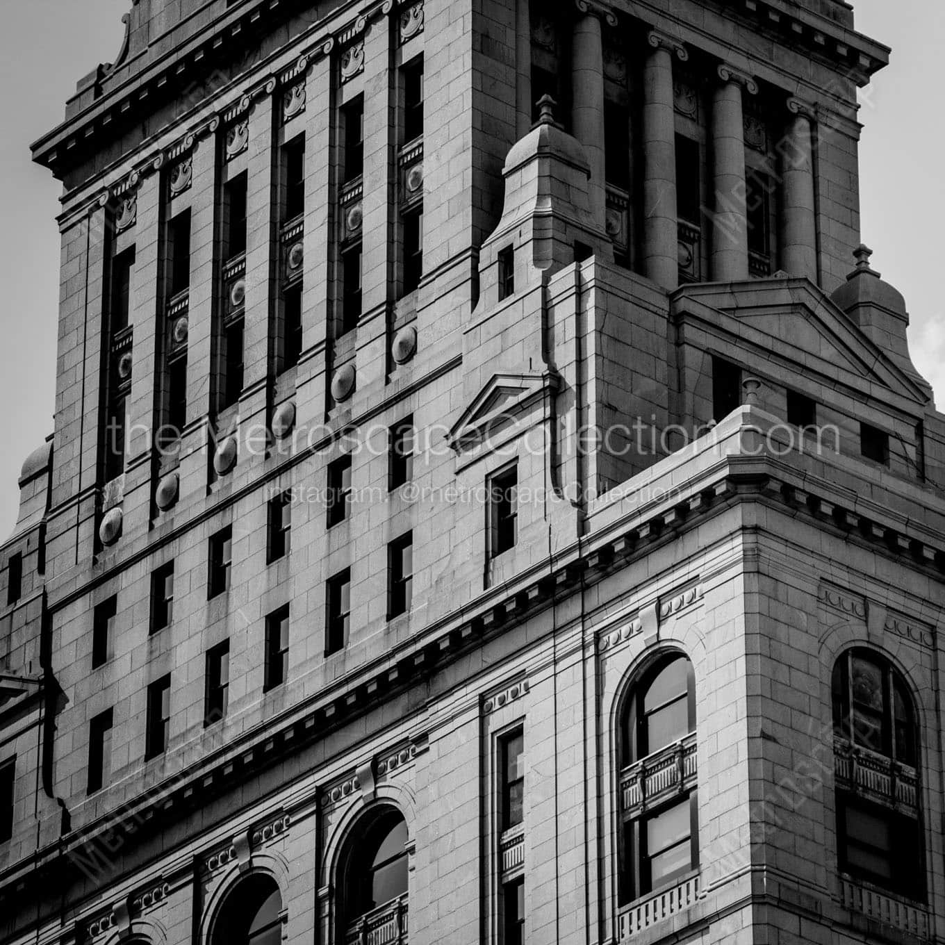 the travelers building Black & White Wall Art