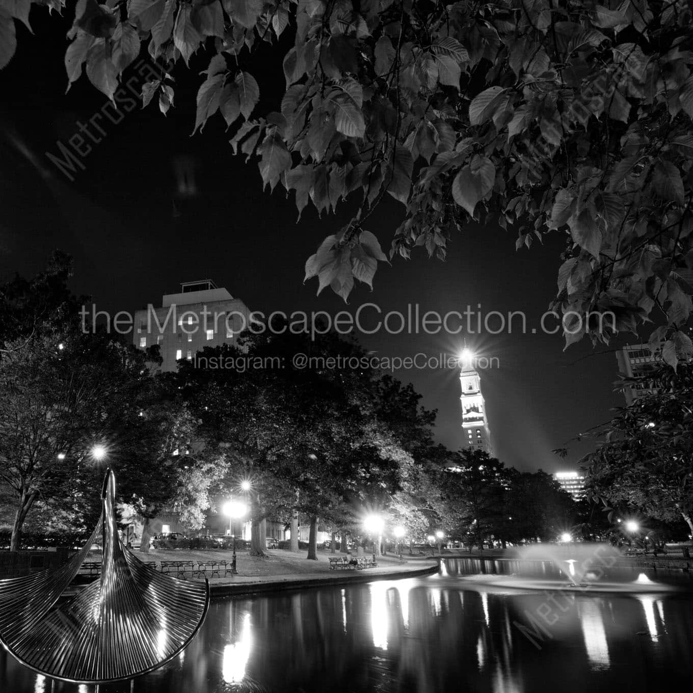 the travelers building from bushnell park Black & White Wall Art