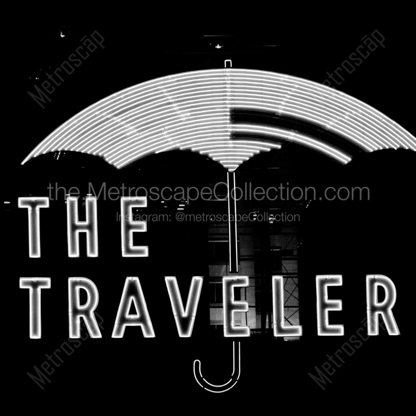 the travelers sign Black & White Wall Art