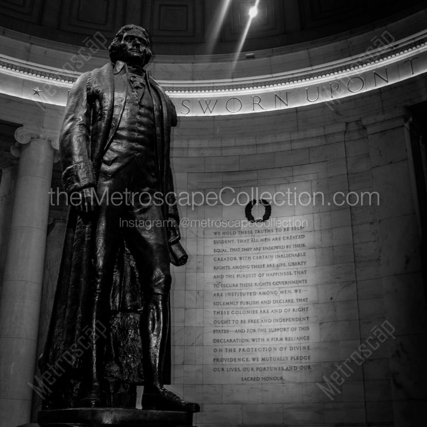 thomas jefferson statue jefferson memorial Black & White Wall Art