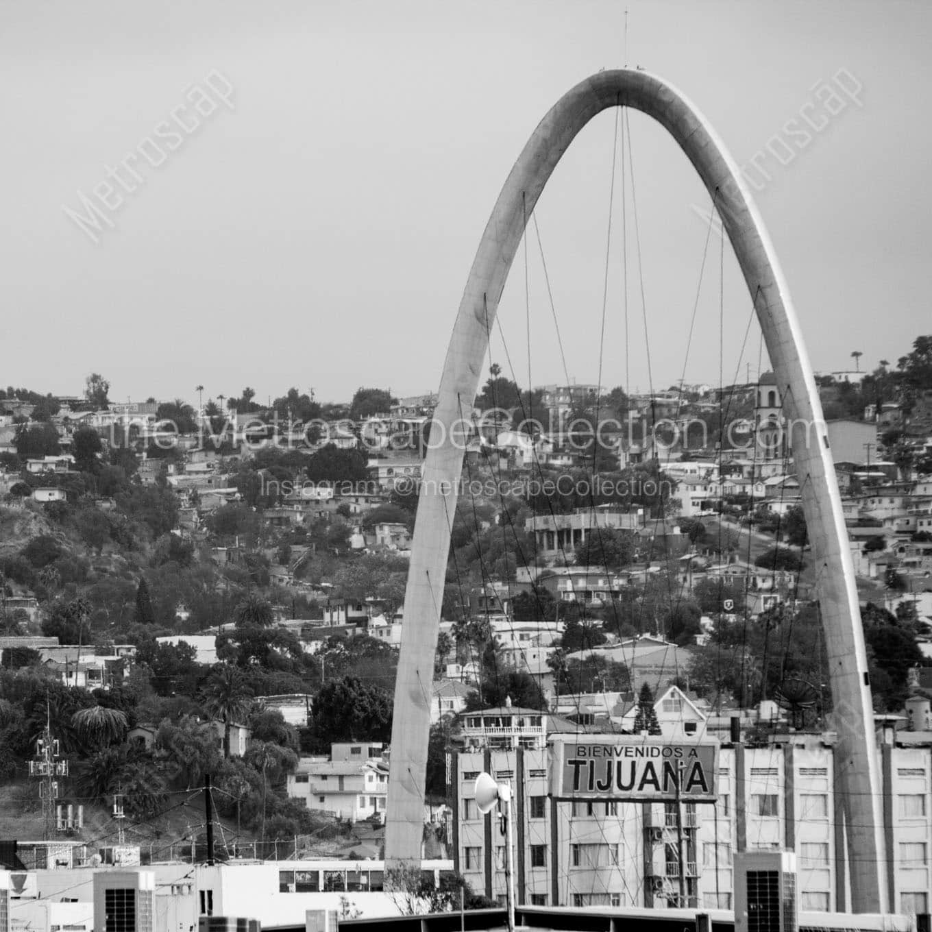 tijuana welcome arch Black & White Wall Art