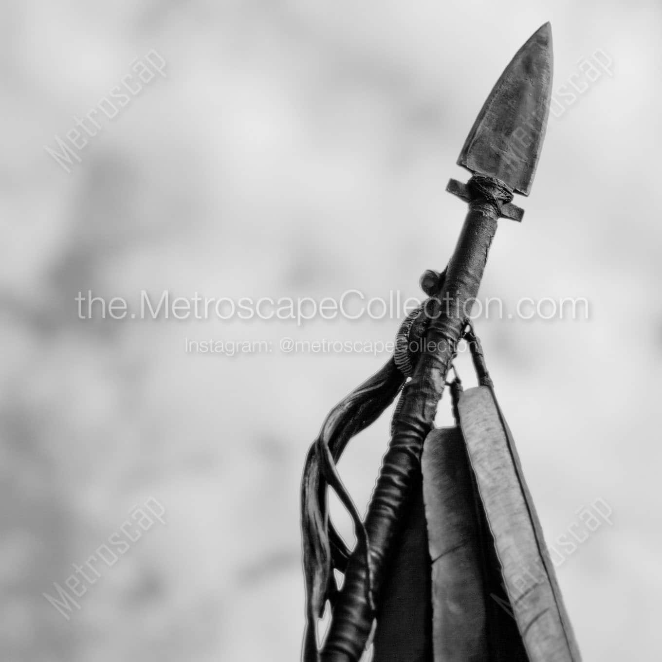 tip of the spear washakie statue Black & White Wall Art