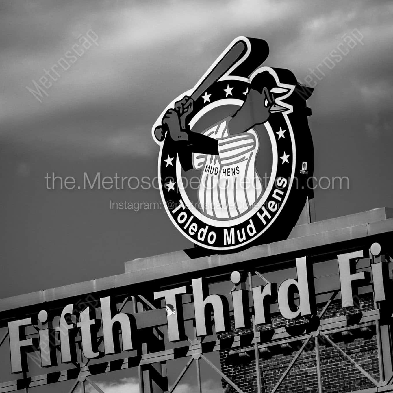 toledo mud hens sign Black & White Wall Art