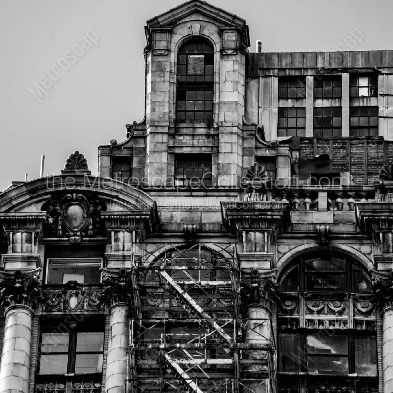 top book tower Black & White Wall Art