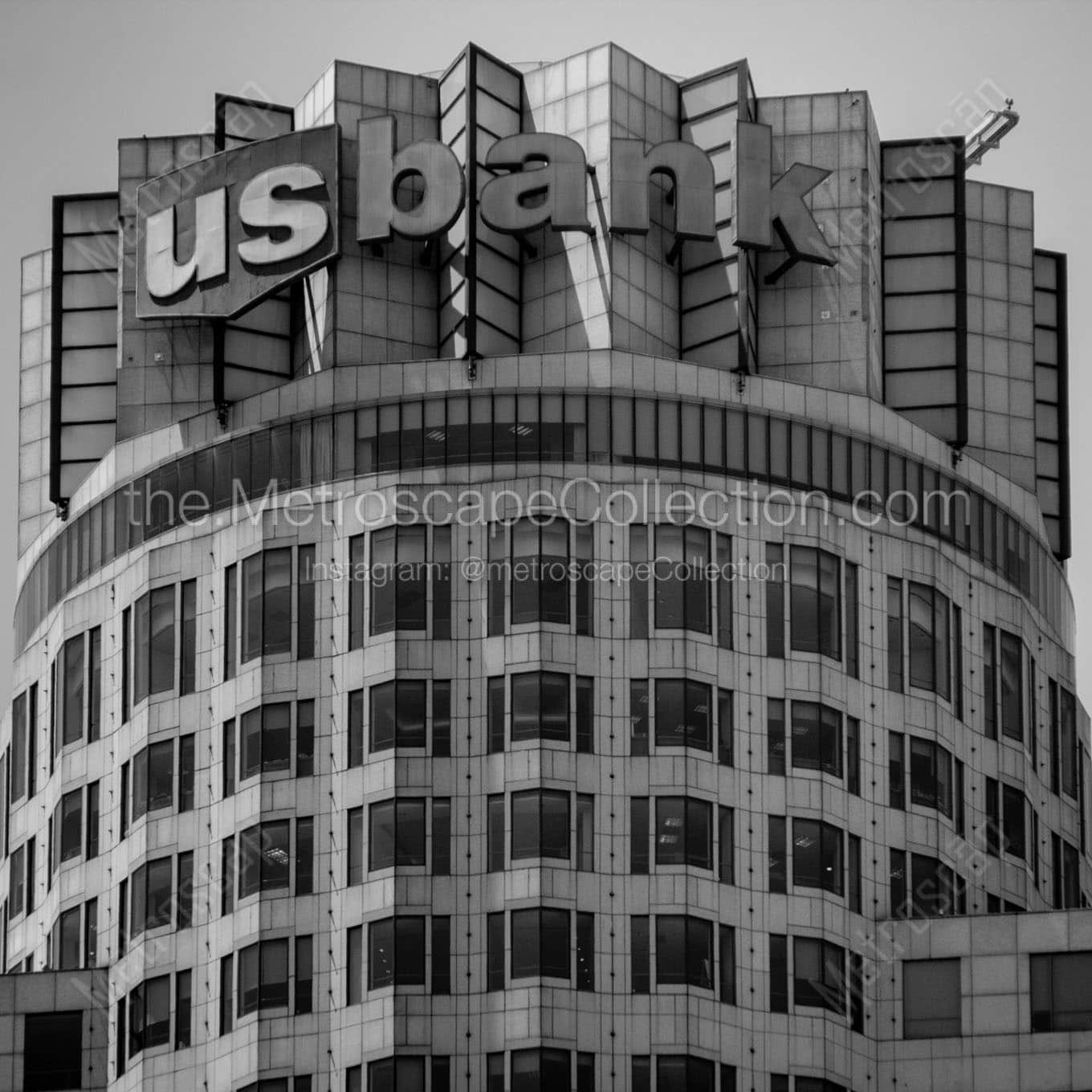 top of us bank building Black & White Wall Art
