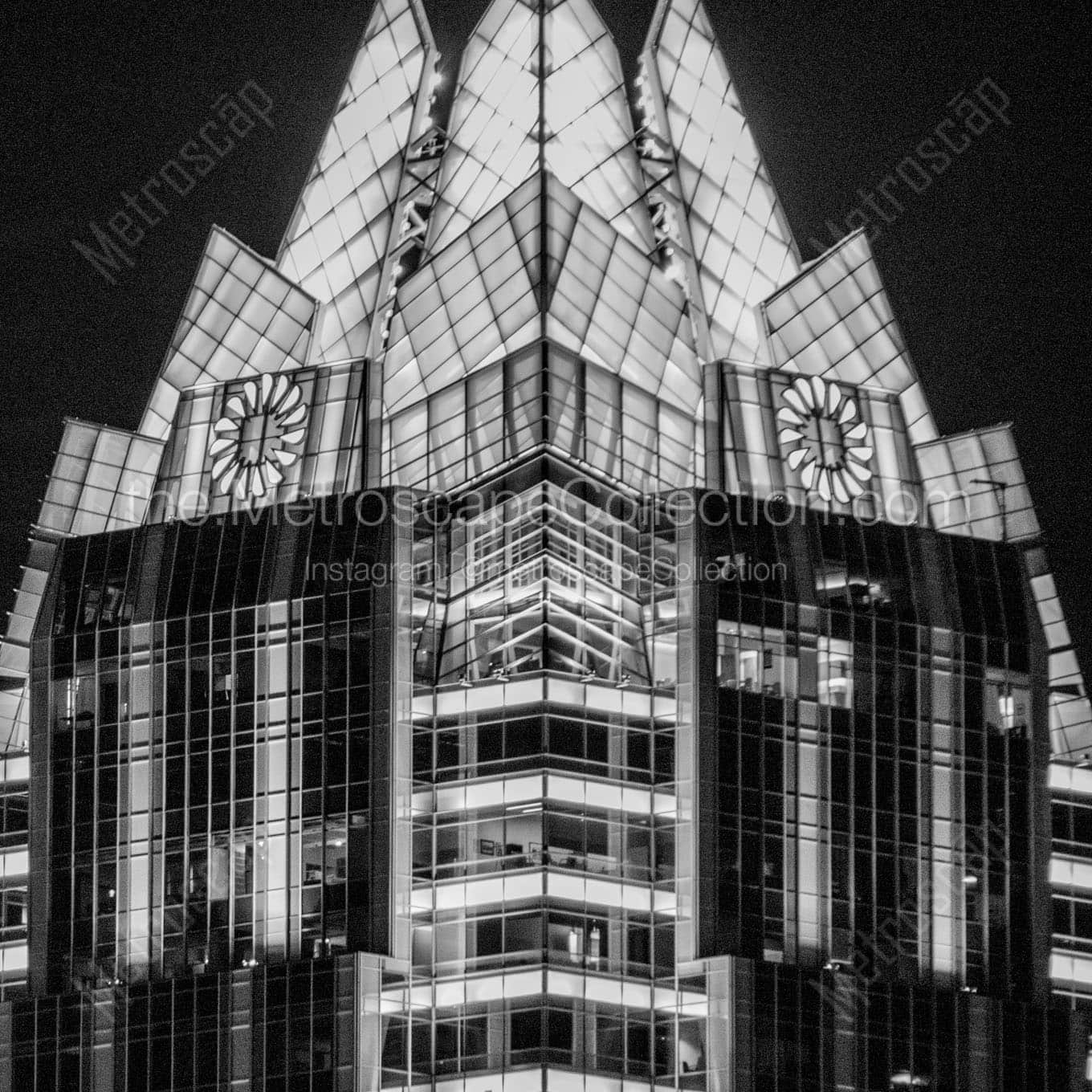 top of frost bank building Black & White Wall Art