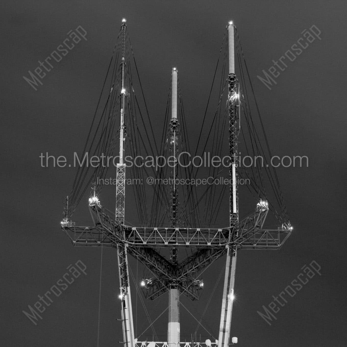 top of sutro tower night Black & White Wall Art