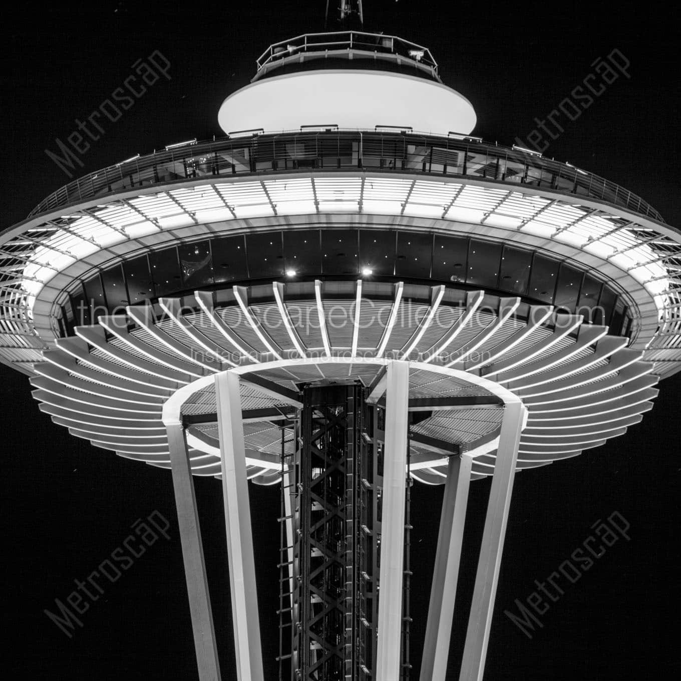 top space needle Black & White Wall Art