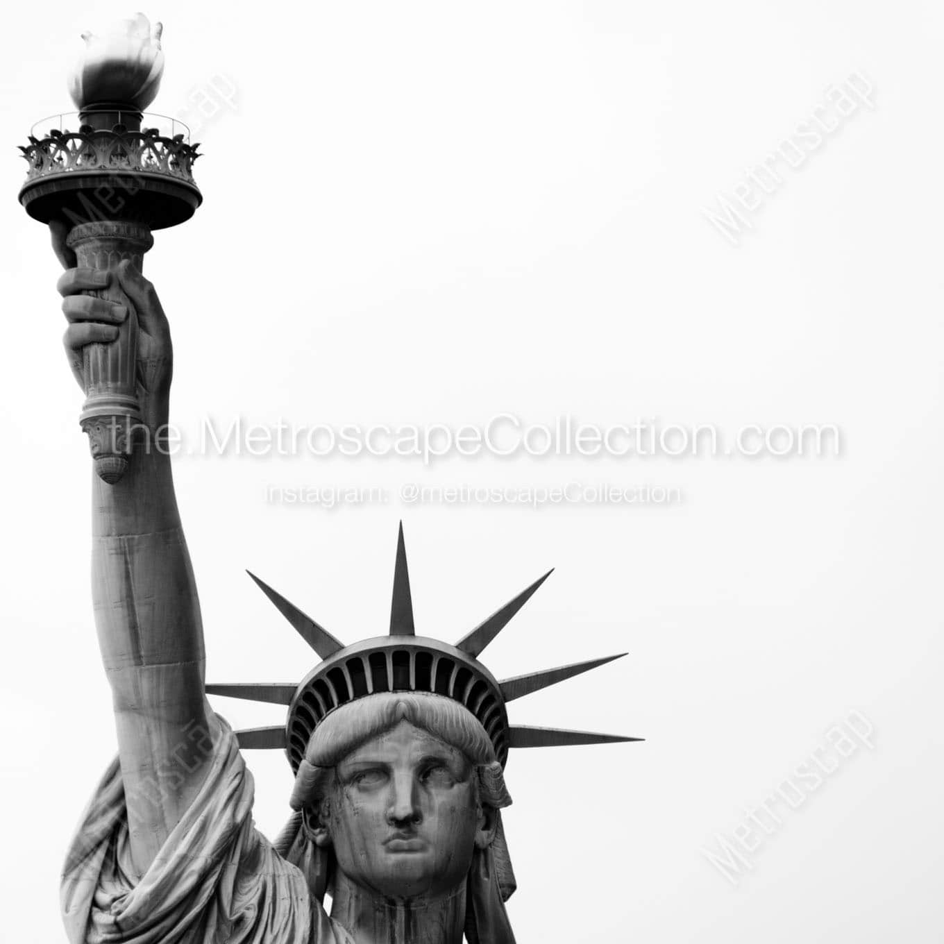 torch of statue of liberty Black & White Wall Art