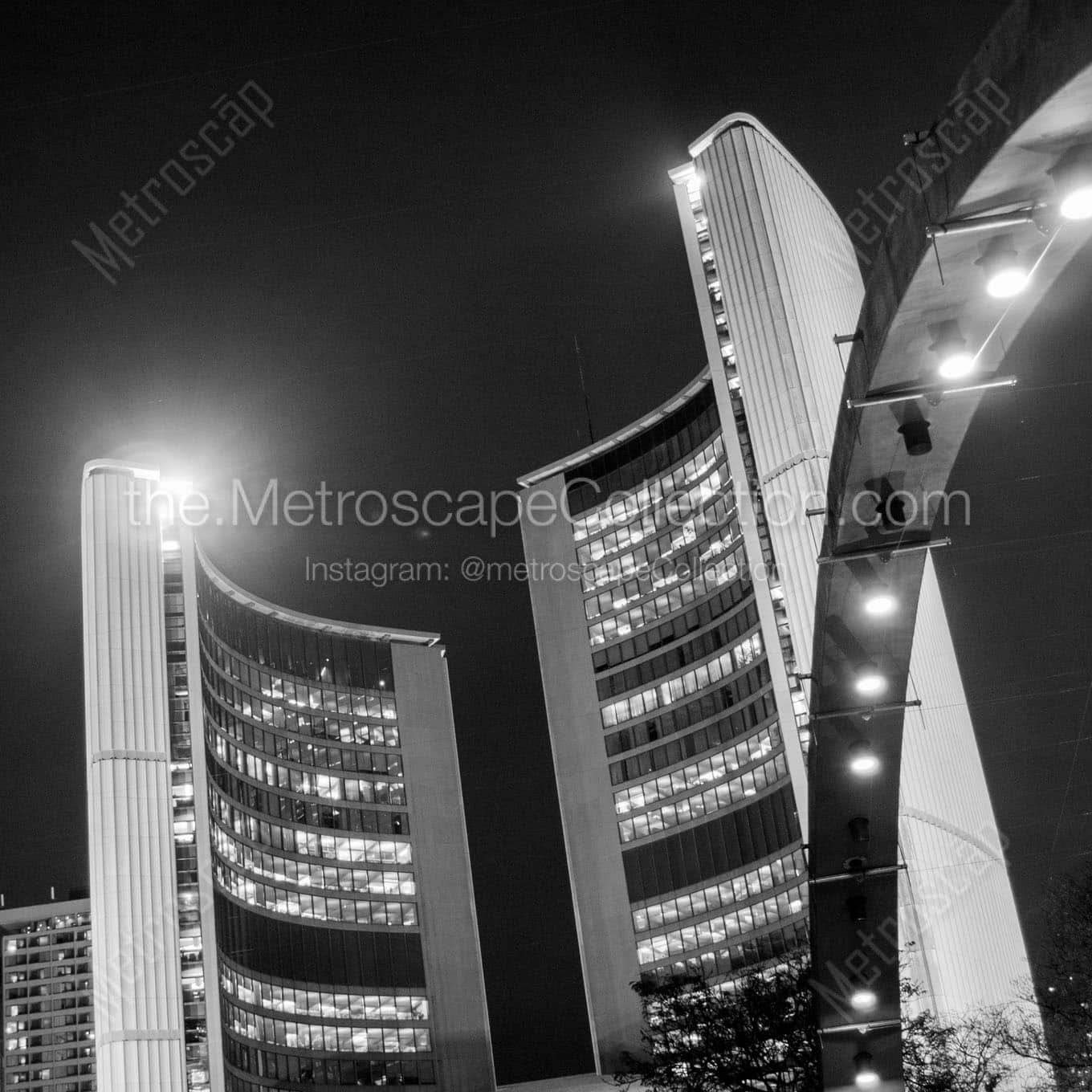 toronto city hall Black & White Wall Art