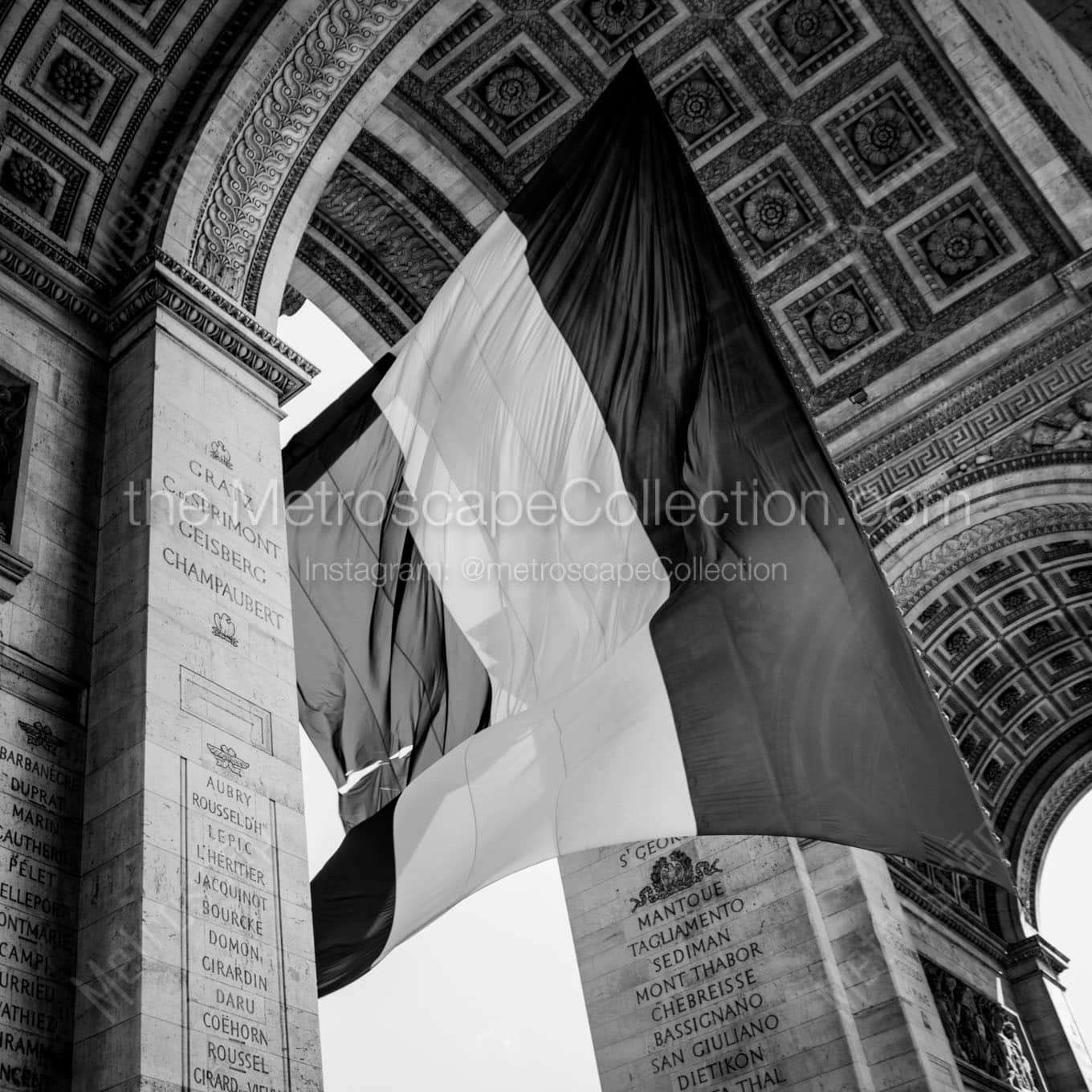 under the arc de triomphe Black & White Wall Art