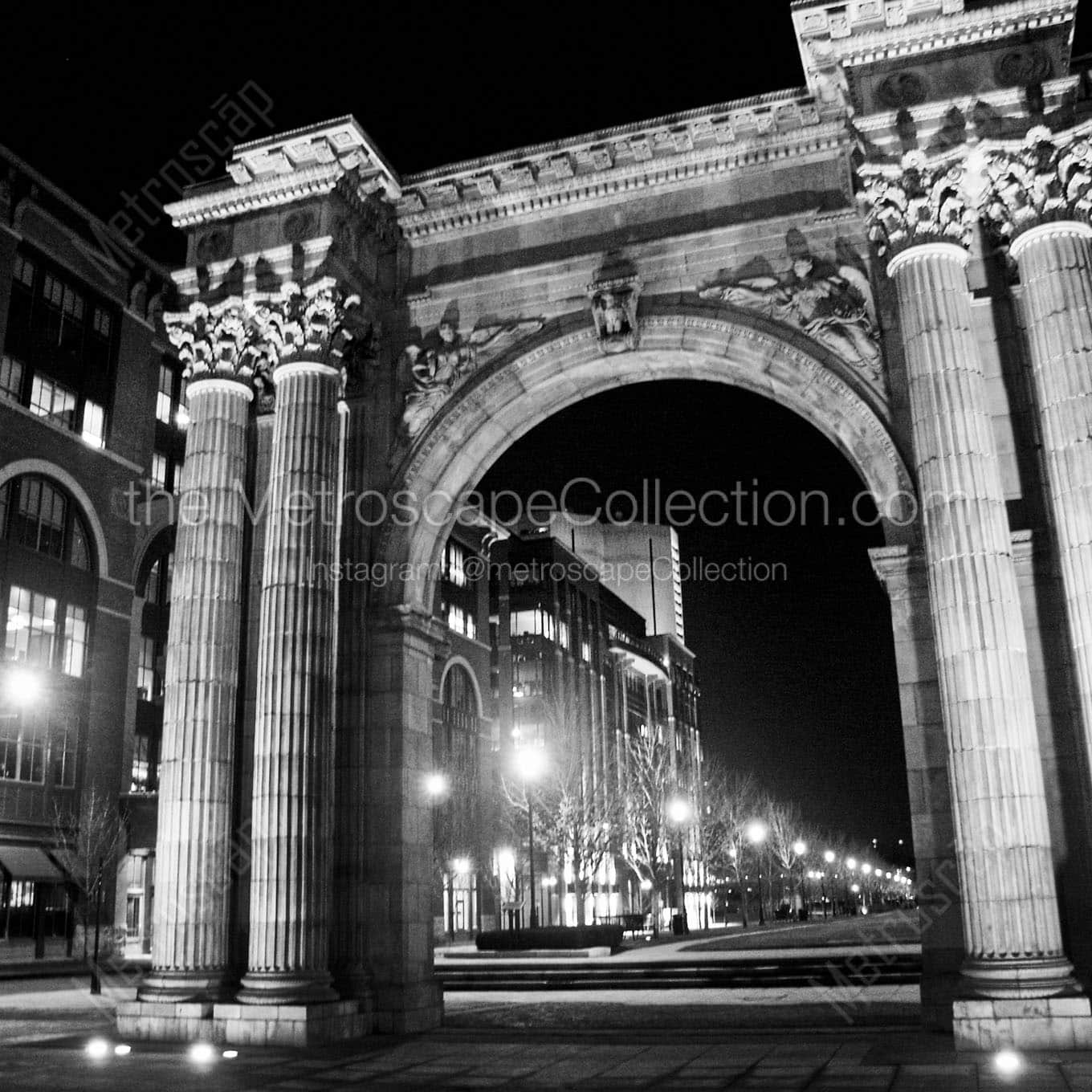 union station arch arena district Black & White Wall Art