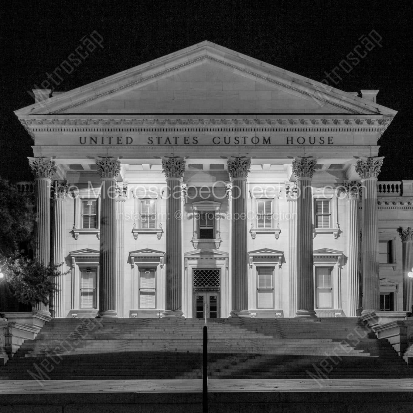 united states custom house charleston sc Black & White Wall Art