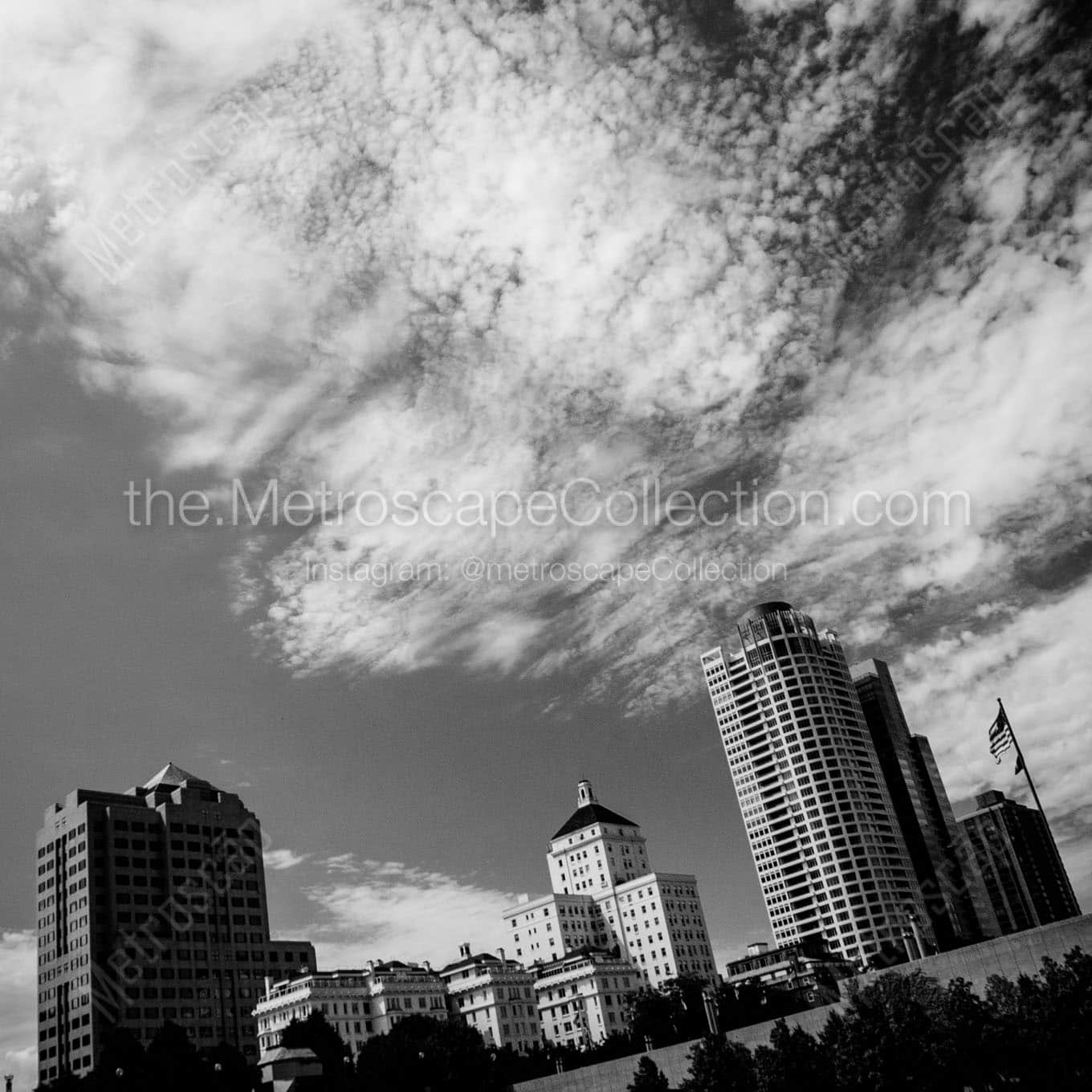 university club tower Black & White Wall Art