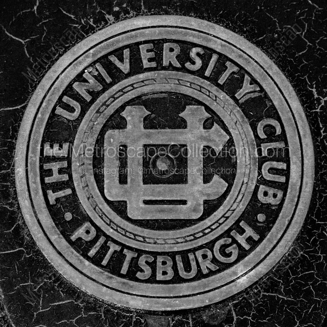 university pittsburgh club Black & White Wall Art