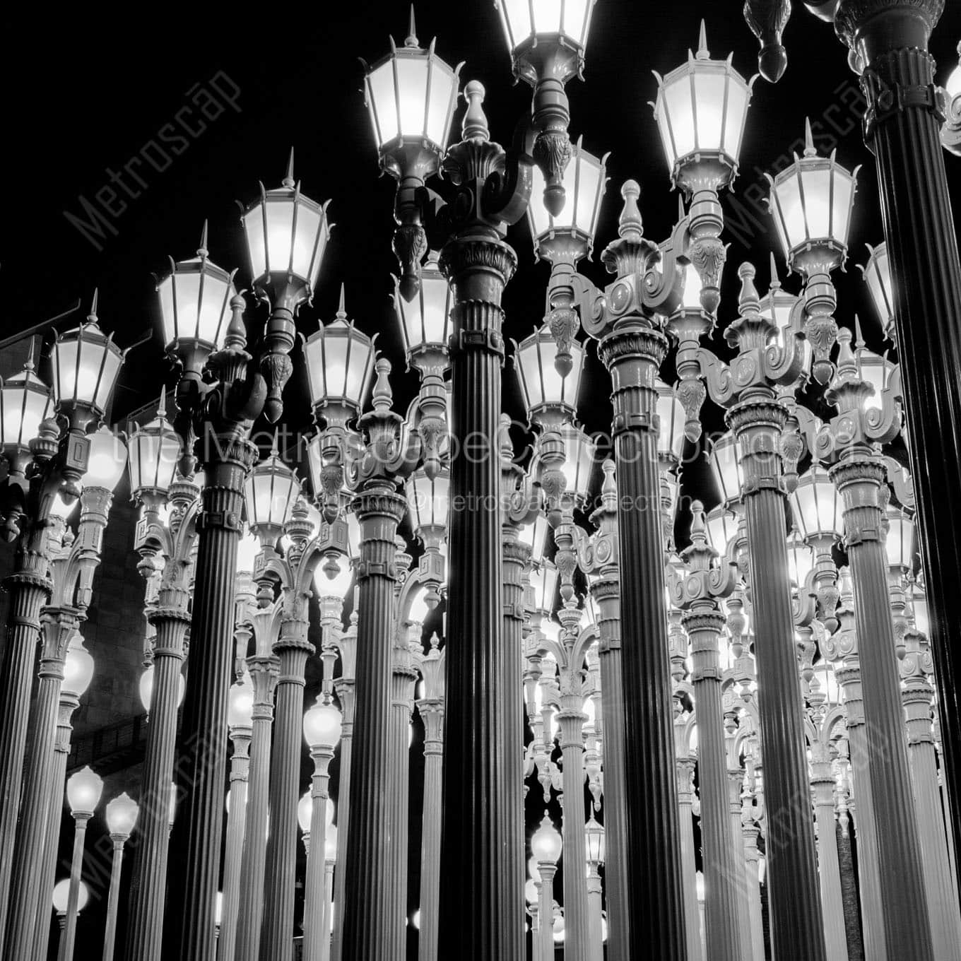 urban lights at lacma Black & White Wall Art